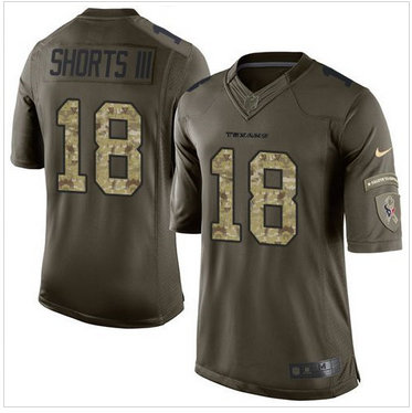 Nike Houston Texans #18 Cecil Shorts III Green Men's Stitched NFL Limited Salute to Service Jersey