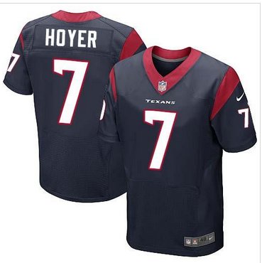 New Houston Texans #7 Brian Hoyer Navy Blue Team Color Men's Stitched NFL Elite Jersey