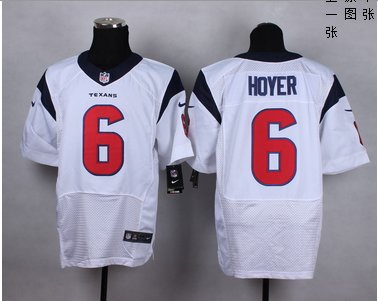 NEW Houston Texans #6 Brian Hoyer White Men's Stitched NFL Elite Jersey