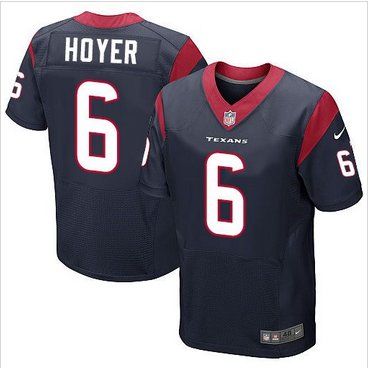 NEW Houston Texans #6 Brian Hoyer Navy Blue Team Color Men's Stitched NFL Elite Jersey
