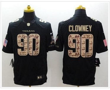 NEW Houston Texans #90 Jadeveon Clowney Black NFL Limited Salute to Service jersey