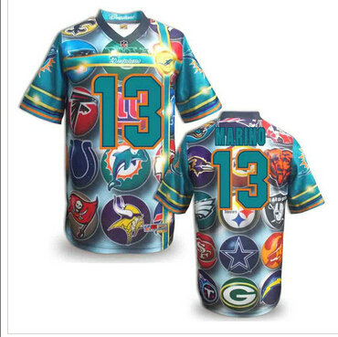 Miami Dolphins #13 MARINO Men's Stitched NFL Elite Fanatical Version Jersey (8)