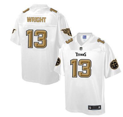 Nike Titans #13 Kendall Wright White Men's NFL Pro Line Fashion Elite Jerse