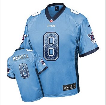 New Tennessee Titans #8 Marcus Mariota Light Blue Team Color Men's Stitched NFL Elite Drift Fashion Jersey