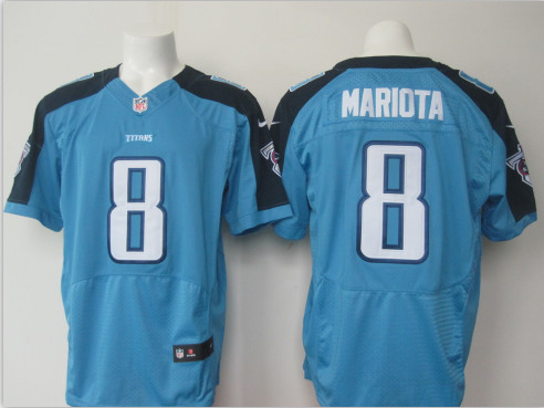 Nike Tennessee Titans #8 Marcus Mariota Light Blue Team Color Men's Stitched NFL Elite Jersey