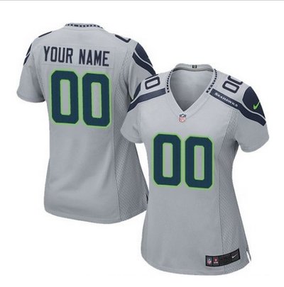 Women's Nike Seattle Seahawks Customized Elite Grey Alternate NFL Jersey