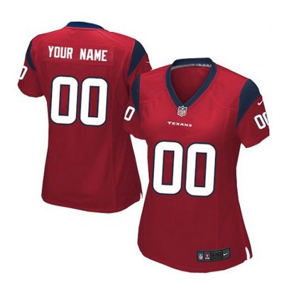 Women's Nike Houston Texans Customized Limited Red Alternate NFL Jersey