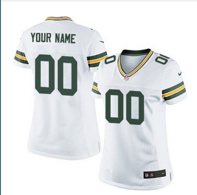 Women's Nike Green Bay Packers Customized Elite White NFL Jersey