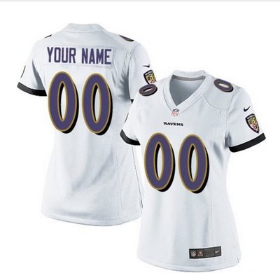 Women's Nike Baltimore Ravens Customized Elite White NFL Jersey