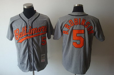 Baltimore Orioles 1966 #5 Brooks Robinson Throwback Baseball Jerseys
