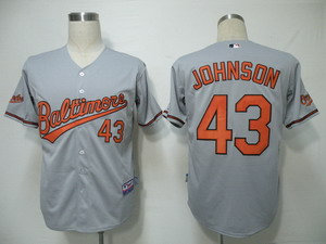 Baltimore Orioles 43 Johnson Grey Cool Base Jerseys