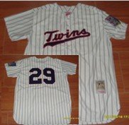 Minnesota Twins 29 Carew White Pinstripe Throwback Jersey
