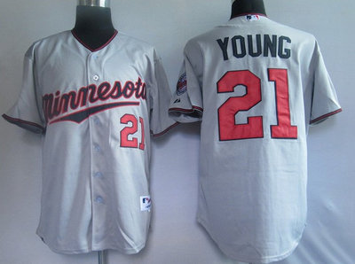 MLB Jerseys Minnesota Twins 21# Young Grey