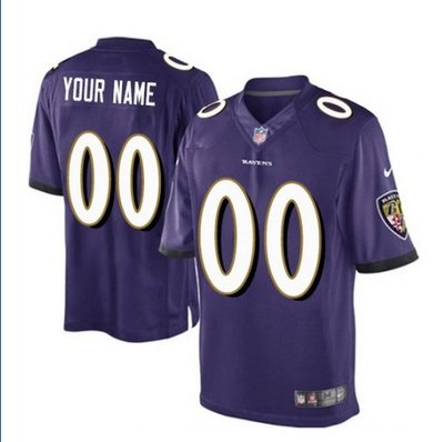 Youth Nike Baltimore Ravens Customized Elite Purple Team Color NFL Jersey