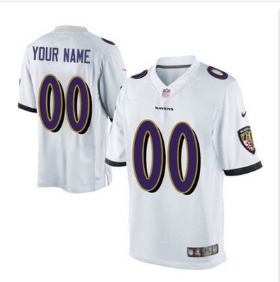 Youth Nike Baltimore Ravens Customized Elite White NFL Jersey