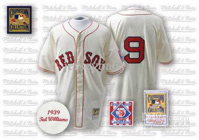 Boston Red Sox #9 Ted Williams 1939 Throwback Cream Baseball Jerseys