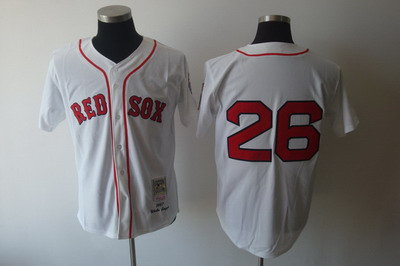 Boston Red Sox 1987 #26 Wade Boggs White Throwback Jerseys