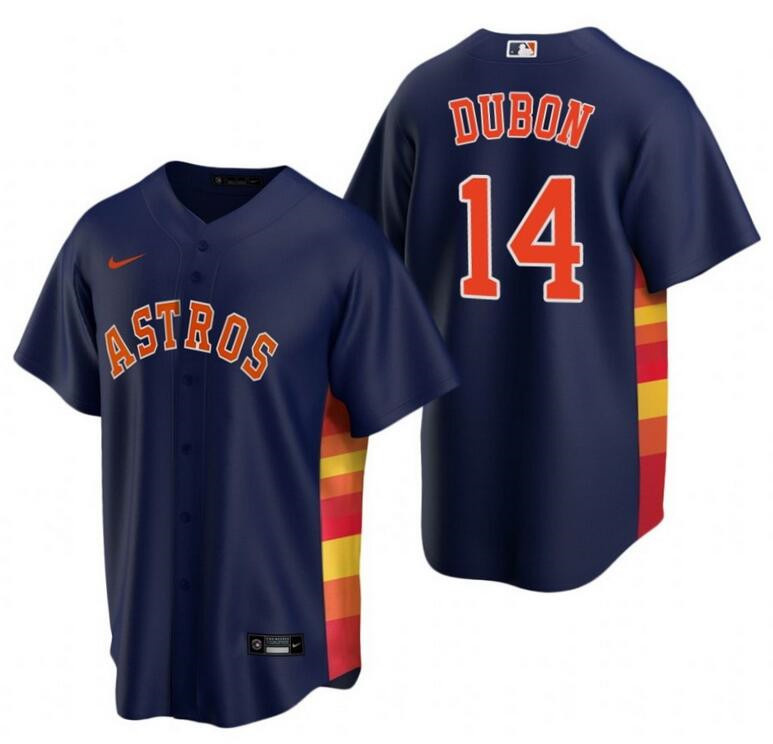 Men's Houston Astros #14 Mauricio Dubón Navy Cool Base Stitched Baseball Jersey Men's Houston Astros #14 Mauricio Dubón Navy Cool Base Stitched Baseball Jersey