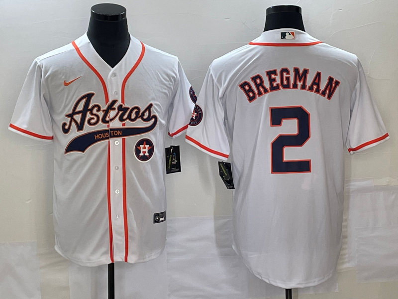 Men's Houston Astros #2 Alex Bregman White With Patch Cool Base Stitched Baseball Jersey Men's Houston Astros #2 Alex Bregman White With Patch Cool Base Stitched Baseball Jersey
