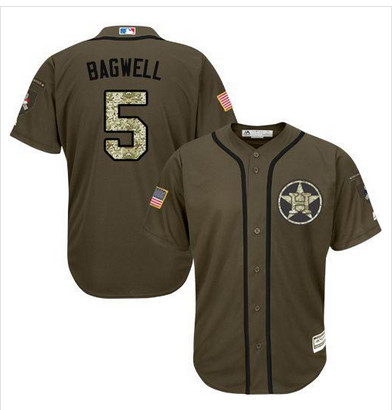 Astros #5 Jeff Bagwell Green Salute to Service Stitched MLB Jersey