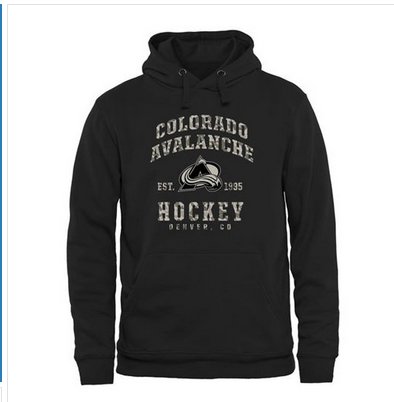 Men's Colorado Avalanche Black Camo Stack Pullover Hoodie