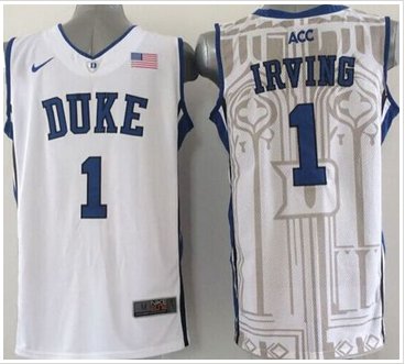 Duke Blue Devils #1 Kyrie Irving White Basketball Stitched NCAA Jersey
