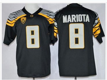 Oregon Ducks #8 Marcus Mariota Black Mach Speed Limited Stitched NCAA Jersey