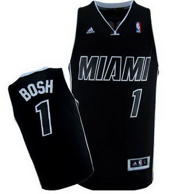 Miami Heat 1 Chris Bosh Black With White Shadow Revolution 30 Swingman Jerseys