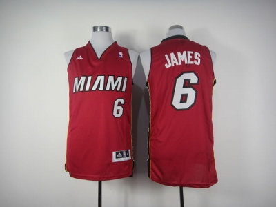 nba miami heat #6 james red(revolution 30 swingman)