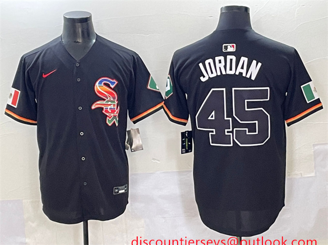 Men's Chicago White Sox #45 Michael Jordan Black Mexico Limited Stitched Baseball Jersey