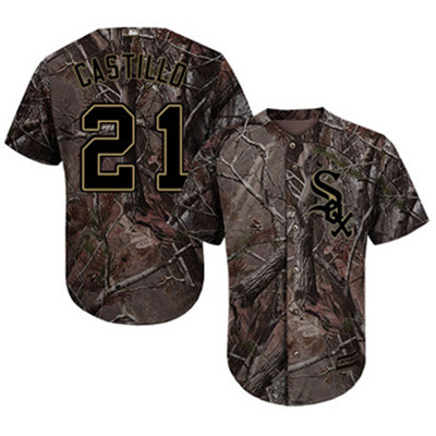 White Sox #21 Welington Castillo Camo Realtree Collection Cool Base Stitched Baseball Jersey