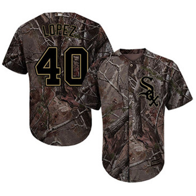 White Sox #40 Reynaldo Lopez Camo Realtree Collection Cool Base Stitched Baseball Jerseys