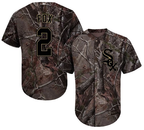 White Sox #2 Nellie Fox Camo Realtree Collection Cool Base Stitched Baseball Jersey