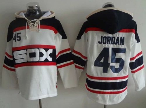 White Sox #45 Michael Jordan White Sawyer Hooded Sweatshirt White Sox #45 Michael Jordan White Sawyer Hooded Sweatshirt