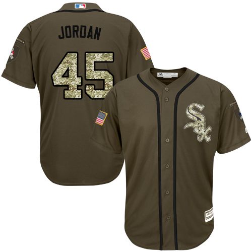 White Sox #45 Michael Jordan Green Salute to Service Stitched MLB