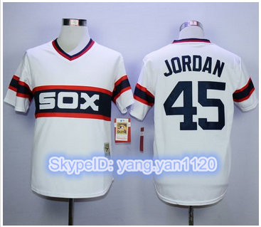 Mitchell And Ness 1983 Chicago White Sox #45 Michael Jordan White Throwback Stitched MLB Jersey