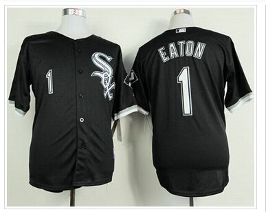 Chicago White Sox #1 Adam Eaton Black Cool Base Baseball Jersey