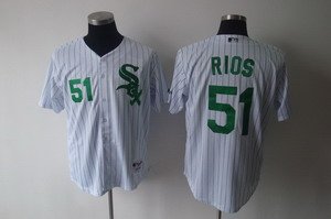 Chicago White Sox Jersey 51 RIOS White Jersey(green stripe)