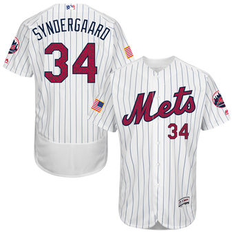 New York Mets Noah Syndergaard Majestic Fashion Stars & Stripes FlexBase Player Jersey - White