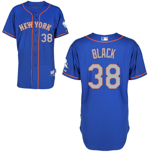 New York Mets #38 Black Blue Authentic Personalized Alternate Road Jersey