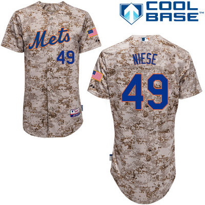 New York Mets #49 Niese jr Authentic Personalized Alternate Camo Jersey