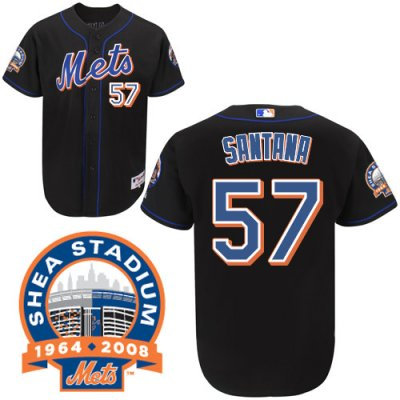 New York Mets 57# Johan Santana black