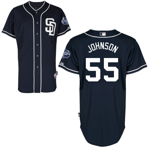 San Diego Padres #55Josh Johnson Authentic Personalized Alternate Blue Jersey
