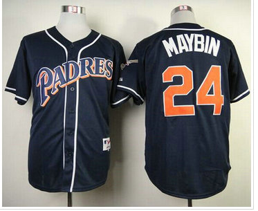 San Diego Padres #24 Cameron Maybin Navy Blue 1998 Turn Back The Clock Baseball Jersey