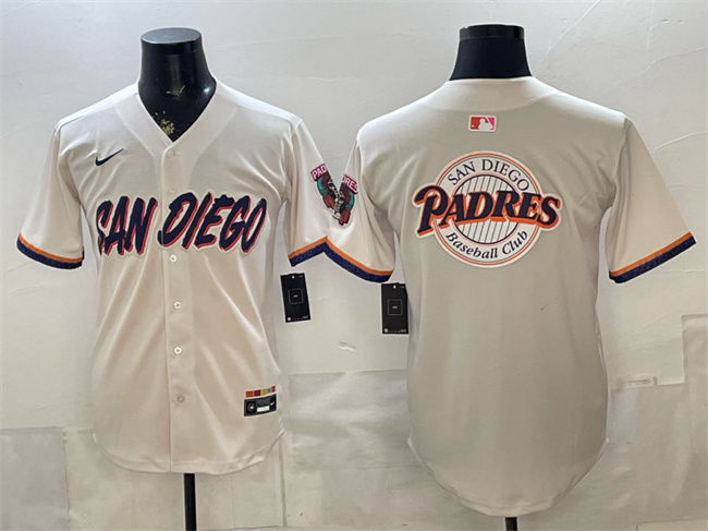 Men's San Diego Padres Team Big Logo Cream 2026 City Connect Stadium Stitched Baseball Jerseys