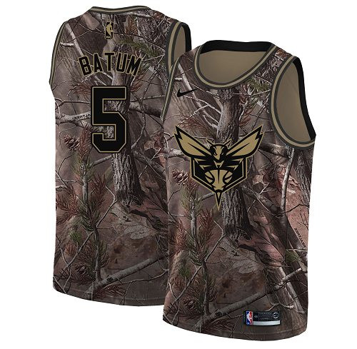 Nike Hornets #5 Nicolas Batum Camo NBA Swingman Realtree Collection Jersey