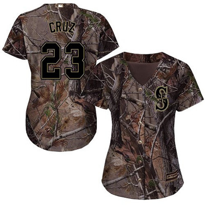 Mariners #23 Nelson Cruz Camo Realtree Collection Cool Base Women's Stitched Baseball Jersey
