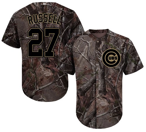 Cubs #27 Addison Russell Camo Realtree Collection Cool Base Stitched Youth Baseball Jersey