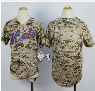 Youth Mets Blank Camo Alternate Cool Base Stitched MLB Jersey
