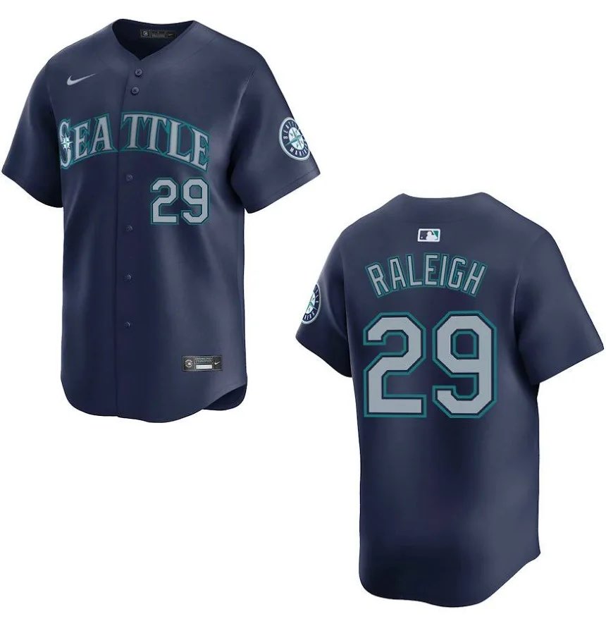 Youth Seattle Mariners #29 Cal Raleigh Navy Limited Stitched Jersey